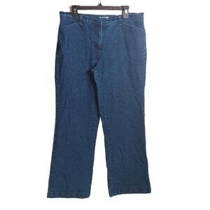 White Stag Straight Leg Jeans Womens 14 Petite Dark Wash High Rise Chino Relaxed